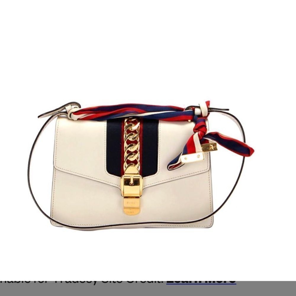 Gucci Sylvie White Leather Shoulder Bag - Picture 5 of 13